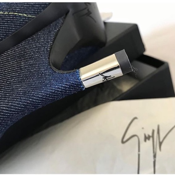 giuseppe zanotti NIB otk denim & blk patent boots - Picture 8 of 16